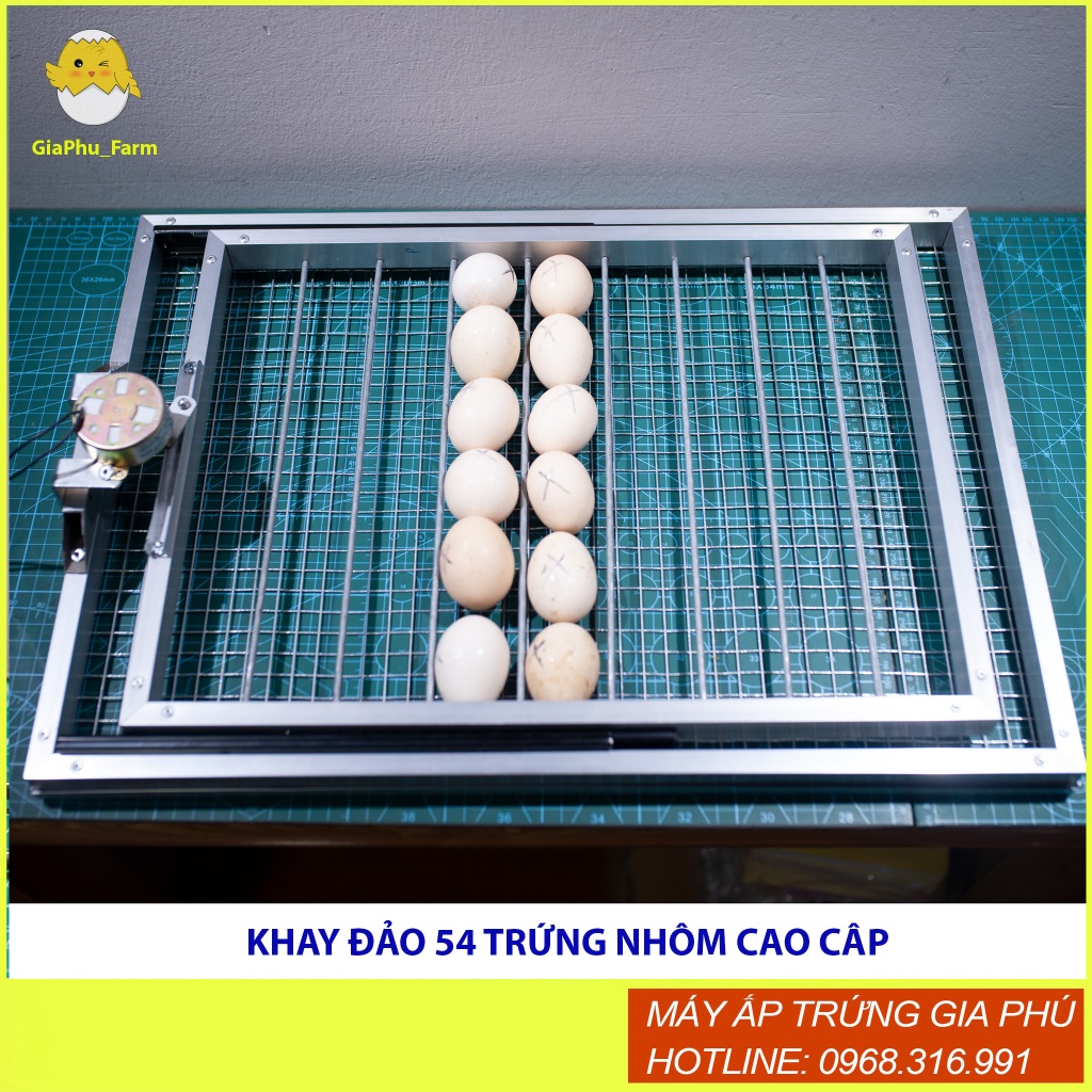 Khay nhôm 54 trứng đảo lăn - Máy ấp trứng GiaPhu
