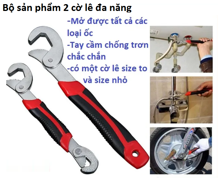 Bộ cà lê đa năng, cờ lê, bộ 2 cờ lê, mỏ lết đa năng 9-32 mm