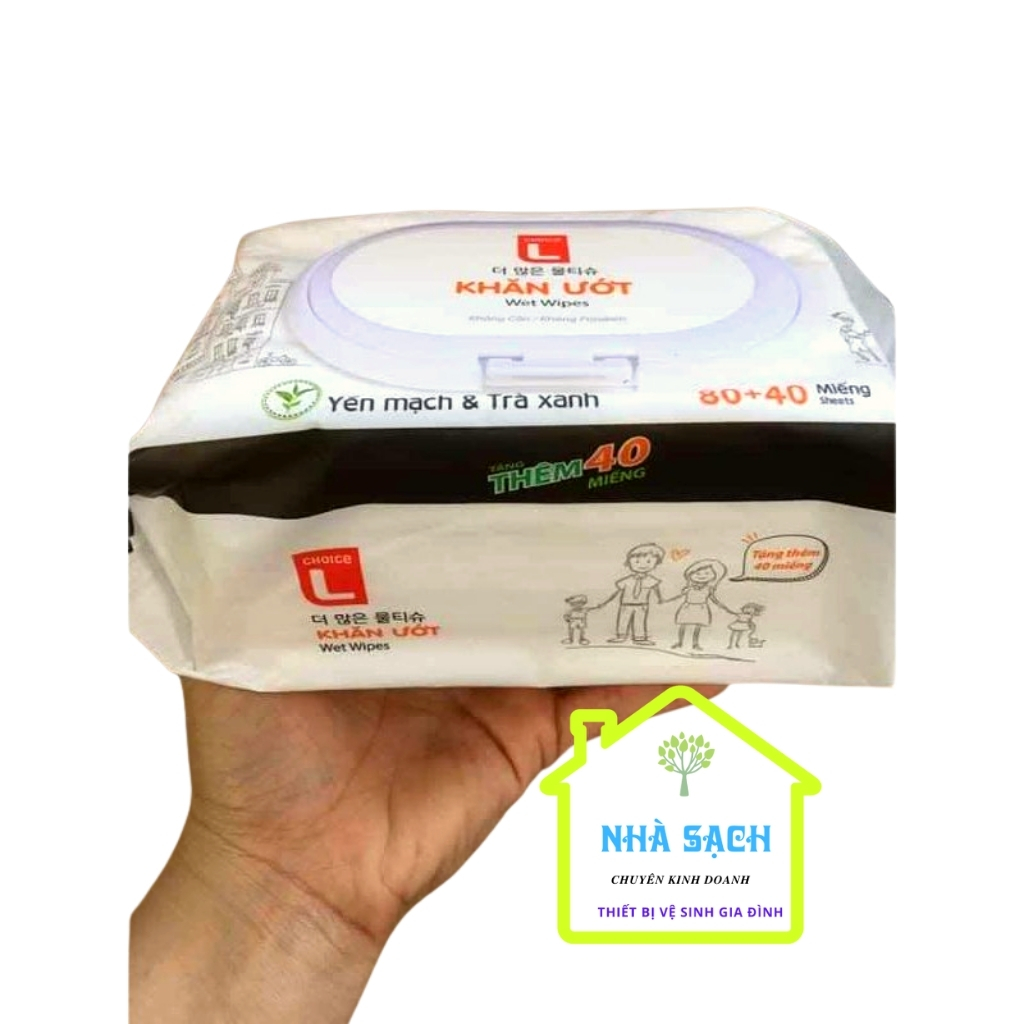 Khăn ướt hàn quốc lotte bịch 120 tờ