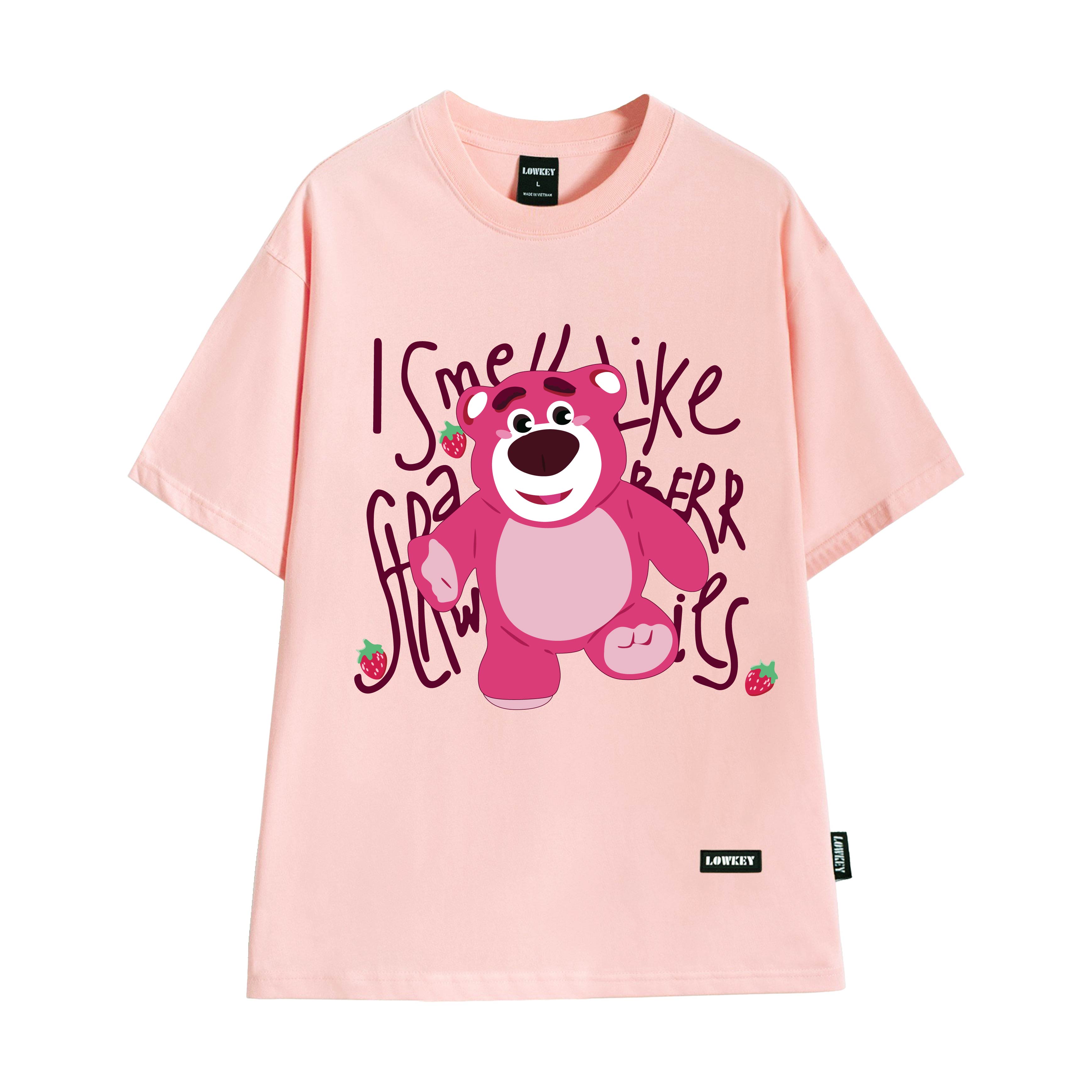 Áo thun unisex cổ tròn GẤU LOTSO LOWKEY đẹp K0070 - Form rộng 100% cotton