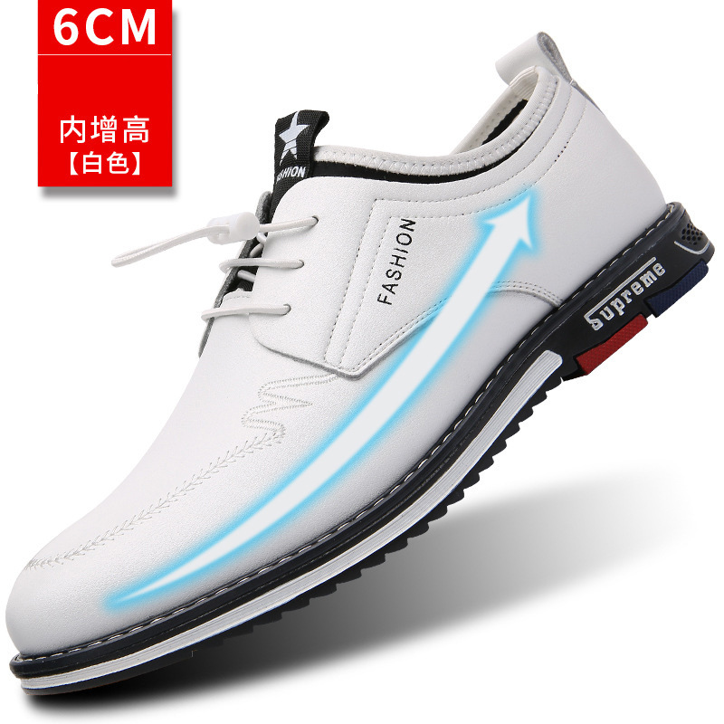 Giày Nam Tóc Một Chiếc Giày Rỗng Mùa Hè Giày Da Thường Ngày Độn Cao Bên Trong Cỡ Lớn Giày Nam Thời Trang Thường Ngày Thể Thao Phong Cách Hàn Quốc