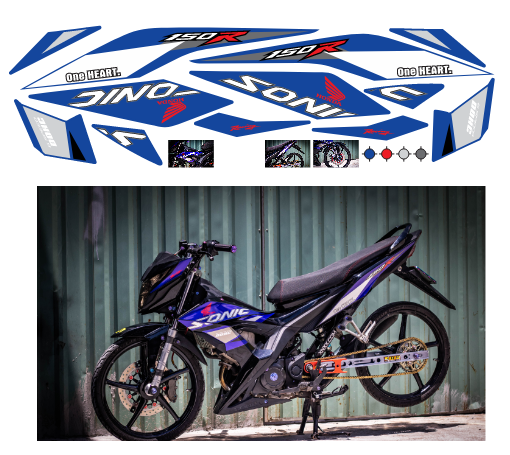 Tem rời sonic xanh trắng