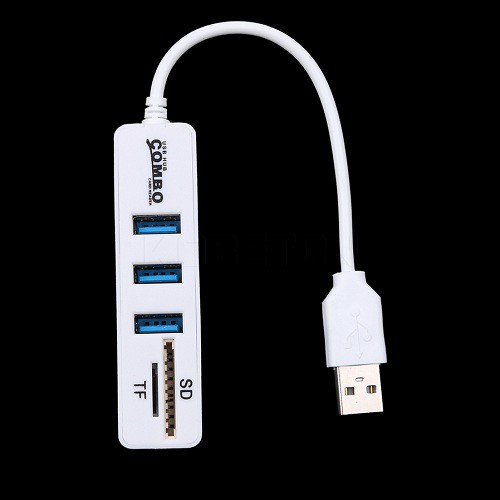 Hub usb 3 cổng kèm 2 khe đọc thẻ nhớ micro và sd