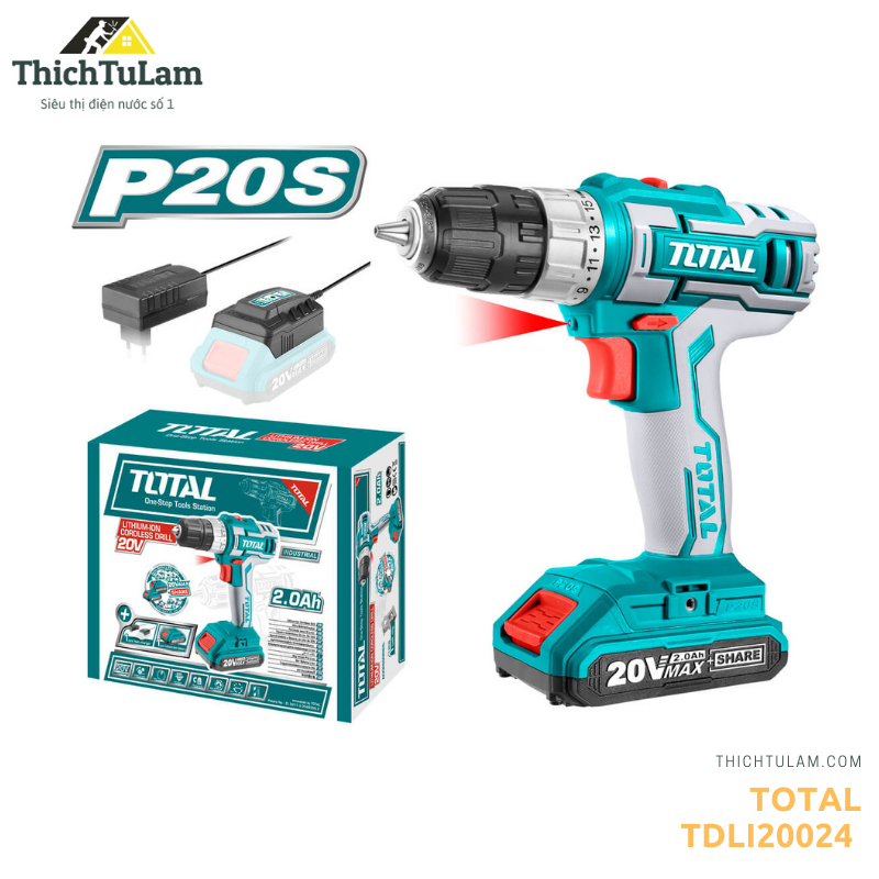 Total tdli20024 | máy khoan dùng pin lithium 20v