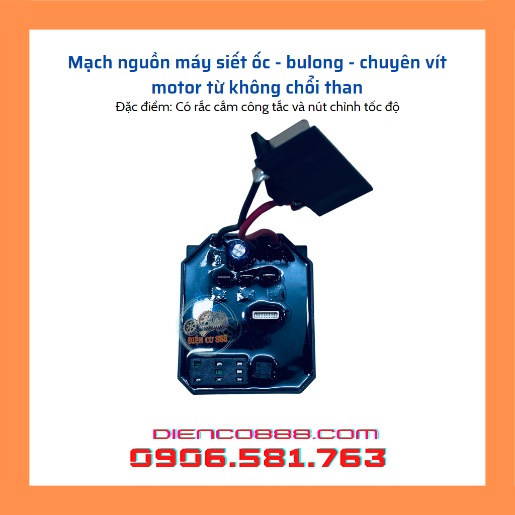 Mạch nguồn điều khiển máy vặn ốc - bulong - chuyên vít pin motor từ không chổi than 18V - 3Ah (Tối đa 300Nm)