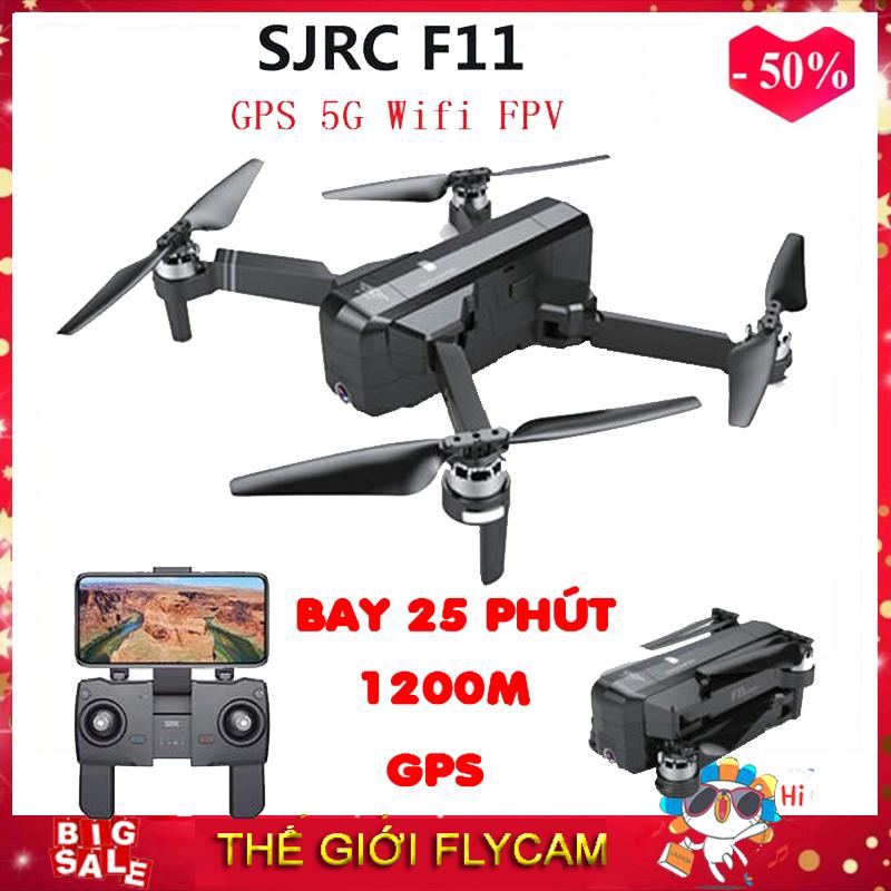 Máy bay Flycam SJRC F11. Động cơ không chổi than. Camera 1080p. Bay 25 phút. Khoảng cách bay 1200m FPV 500m ( sjrc z5, bugs 5w, bugs 2w, bugs 2se )