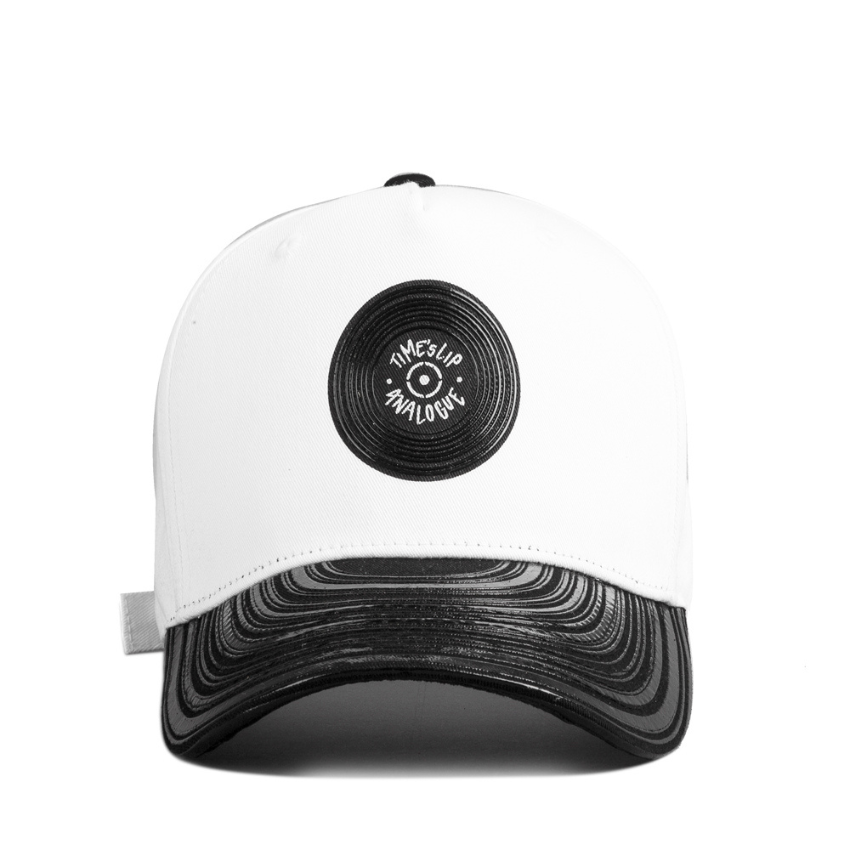 Mũ lưỡi trai lưỡi trai da nón ballcap premi3r hàn quốc lp record_white/black tbc01012