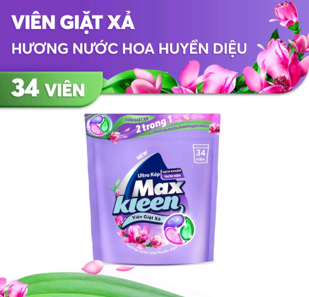 Túi nước giặt xả maxkleen huyền diệu / thiên nhiên / sớm mai 2,4kg