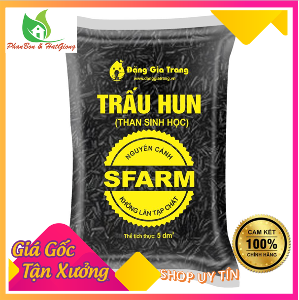 Trấu Hun Nguyên Cánh 5dm3 Làm Giá Thể Sạch Trồng Rau Sạch , Hoa Hồng Bằng Đất Sạch, Xơ Dừa, Trấu Hun Và Phân Bón Hữu Cơ