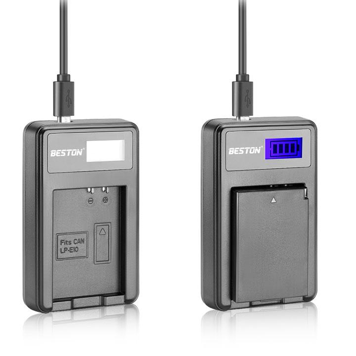 Sạc USB BESTON Sạc pin máy ảnh Canon LP-E10 Canon EOS Rebel T3 T5 T6 Kiss X50 X70 EOS 1100D 1200D 1300D LPE10