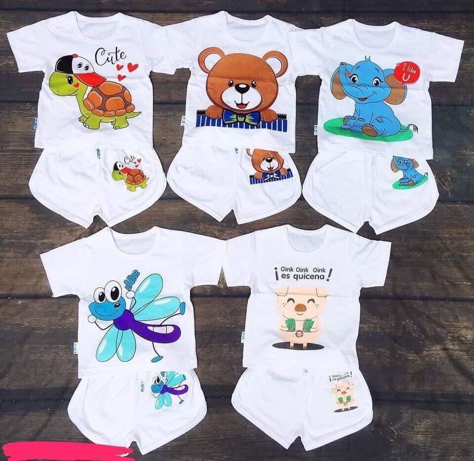 QUẦN ÁO TRẺ EM - Set 5 bộ cộc cho bé từ 3-15kg (HỖ TRỢ PHÍ SHIP)