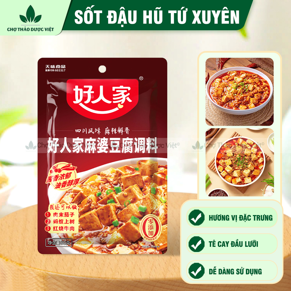 Sốt đậu hũ Tứ Xuyên, gói sốt haidilao gia vị làm đậu phụ cay tê tàu hũ thượng hạng, gia vị chế biến