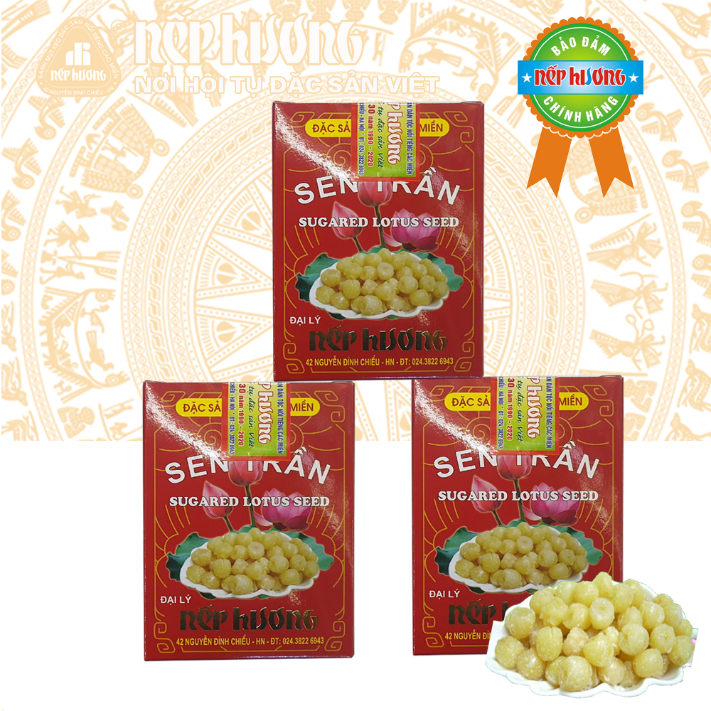 Mứt sen trần nếp hương - hộp 500g - đặc sản hà nội
