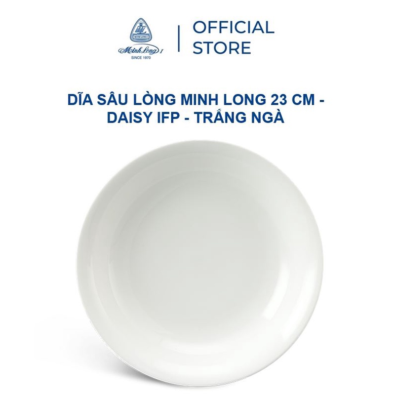 Dĩa sâu lòng minh long 23 cm - daisy ifp - trắng ngà