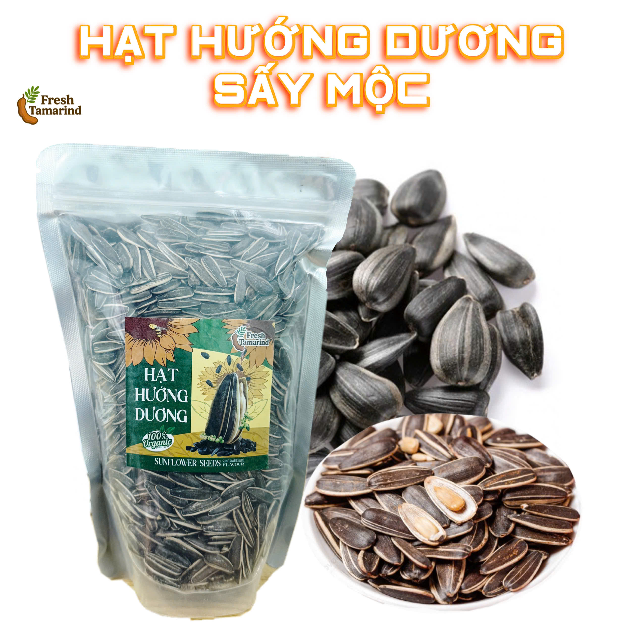 HẠT HƯỚNG DƯƠNG SẤY MỘC – ĂN VẶT NHÂM NHI TÚI 500GR