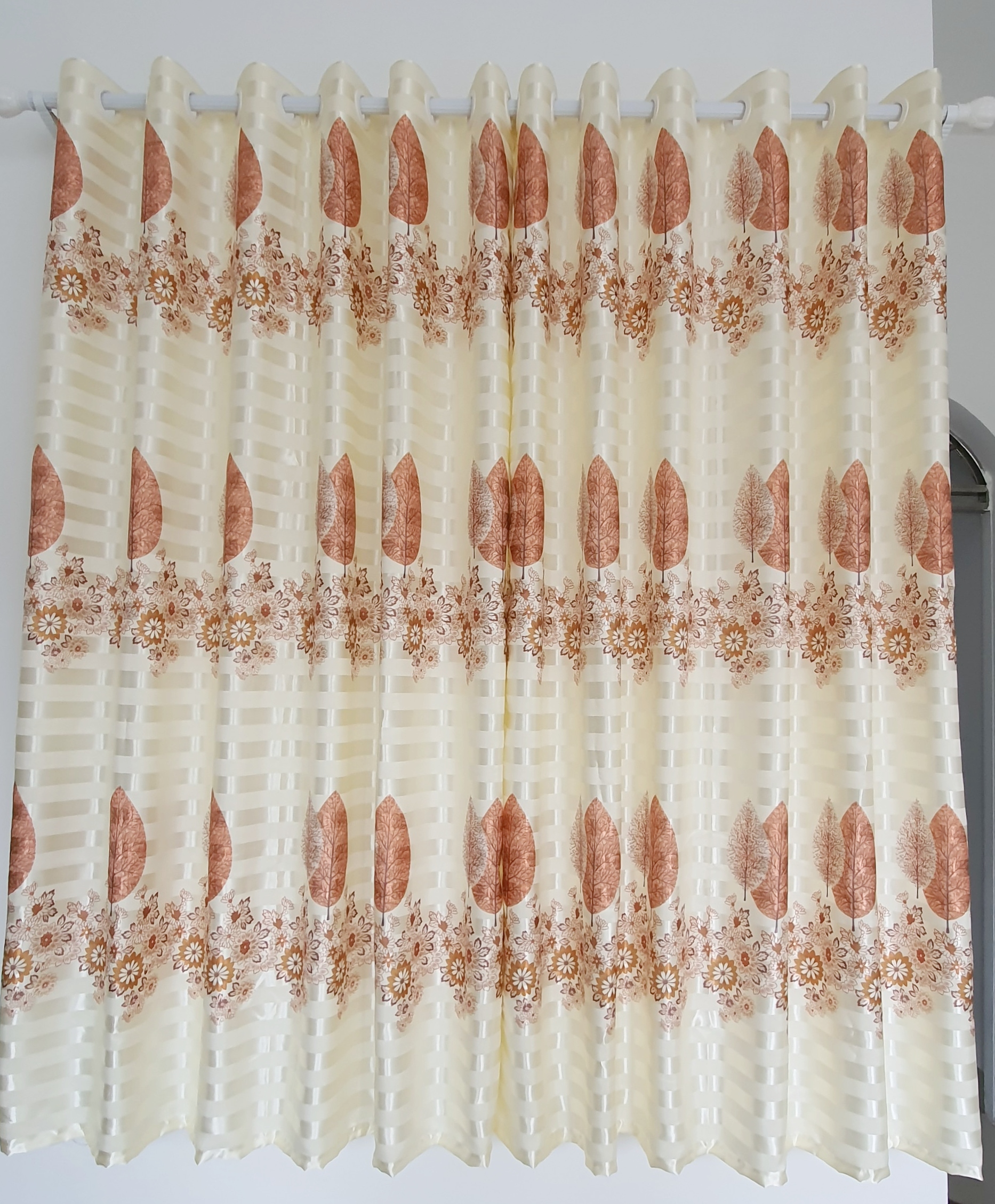 (Có video sản phẩm) Rèm cửa sổ, cửa phòng ngủ chống nắng 80% giá rẻ, hoạ tiết lá phong TNS-013