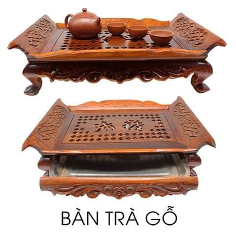 khay trà thuyền gỗ hương KT 48*31*10 cm -