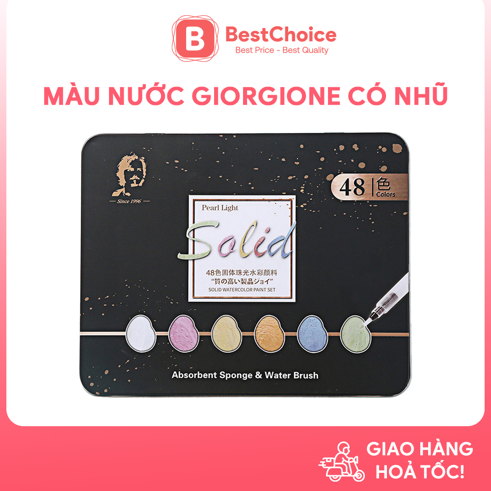 Màu nước có nhũ Giorgione 36/48 màu hộp thiếc