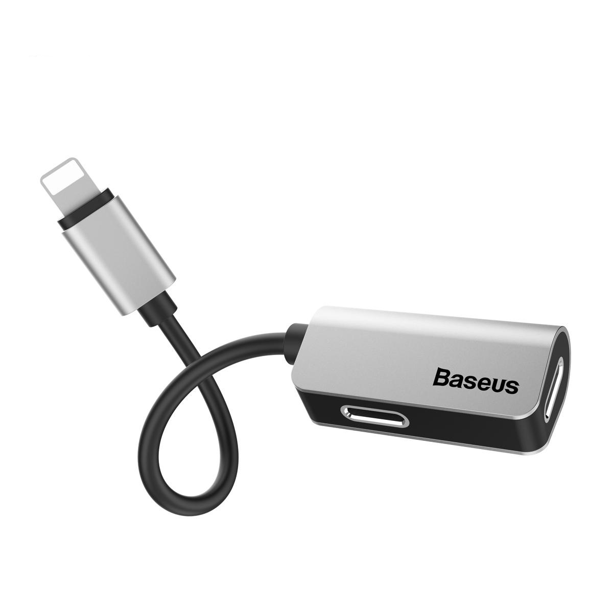 Jack Chuyển Đổi Iphone Vừa Sạc Vừa Nghe Vừa Mic Chia 2 Cổng Lightning Baseus L37 Hàng Chính Hãng - BH 12 Tháng