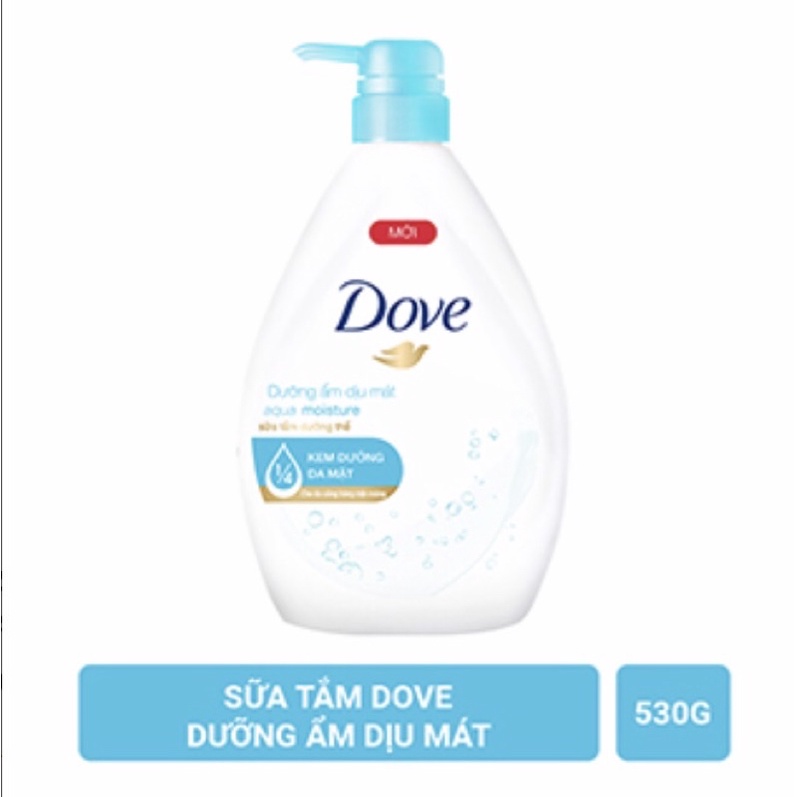 Sữa tắm Dove trắng da, dưỡng ẩm 530g, sữa tắm mùi thơm dịu nhẹ thích hợp cho mọi lứa tuổi
