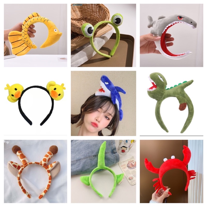 Băng đô, bờm động vật: ếch, gà, thỏ, gấu, voi, hươu, khủng long...
