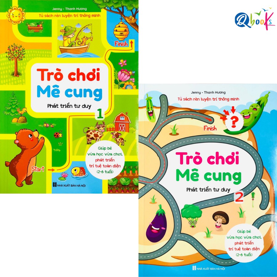 Sách - combo trò chơi mê cung - phát triển tư duy cho trẻ 2 - 6 tuổi - quyển 1,2