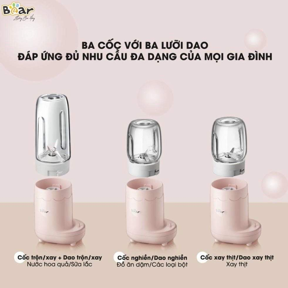 👉👉máy xay bear 3 cối bản quốc tế👌🏻👆🏻 trợ thủ không thể thiếu của các mẹ đấy!!