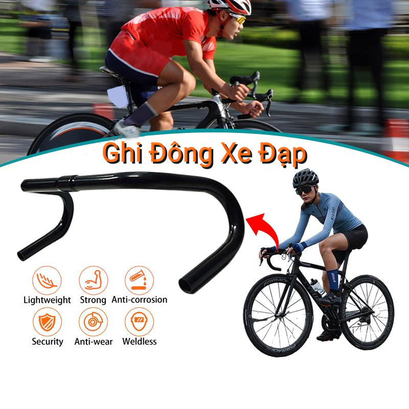 Ghi đông xe đạp - tay nghỉ cong cho xe đạp road xe đạp thể thao- kích cỡ 25.4mm