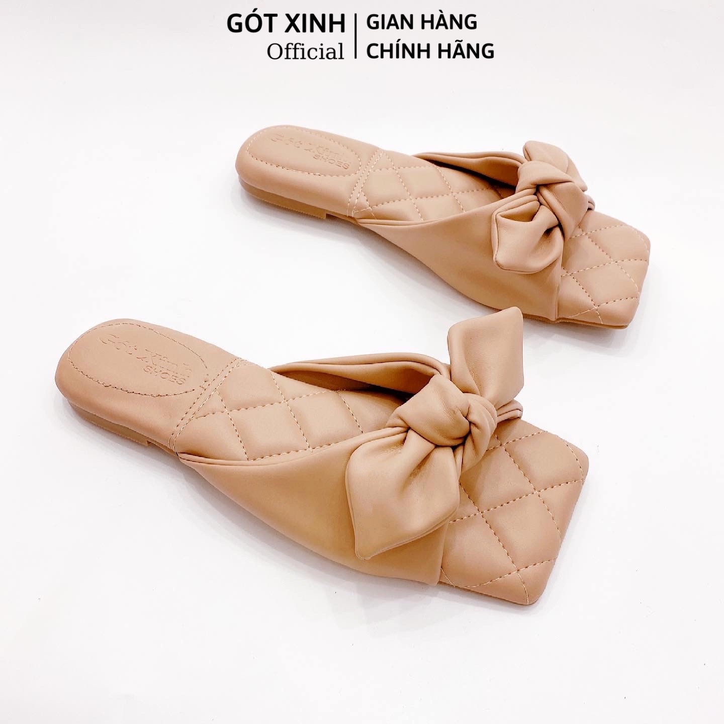 Dép nơ thương hiệu gót xinh gx200 đế bệt xinh xắn