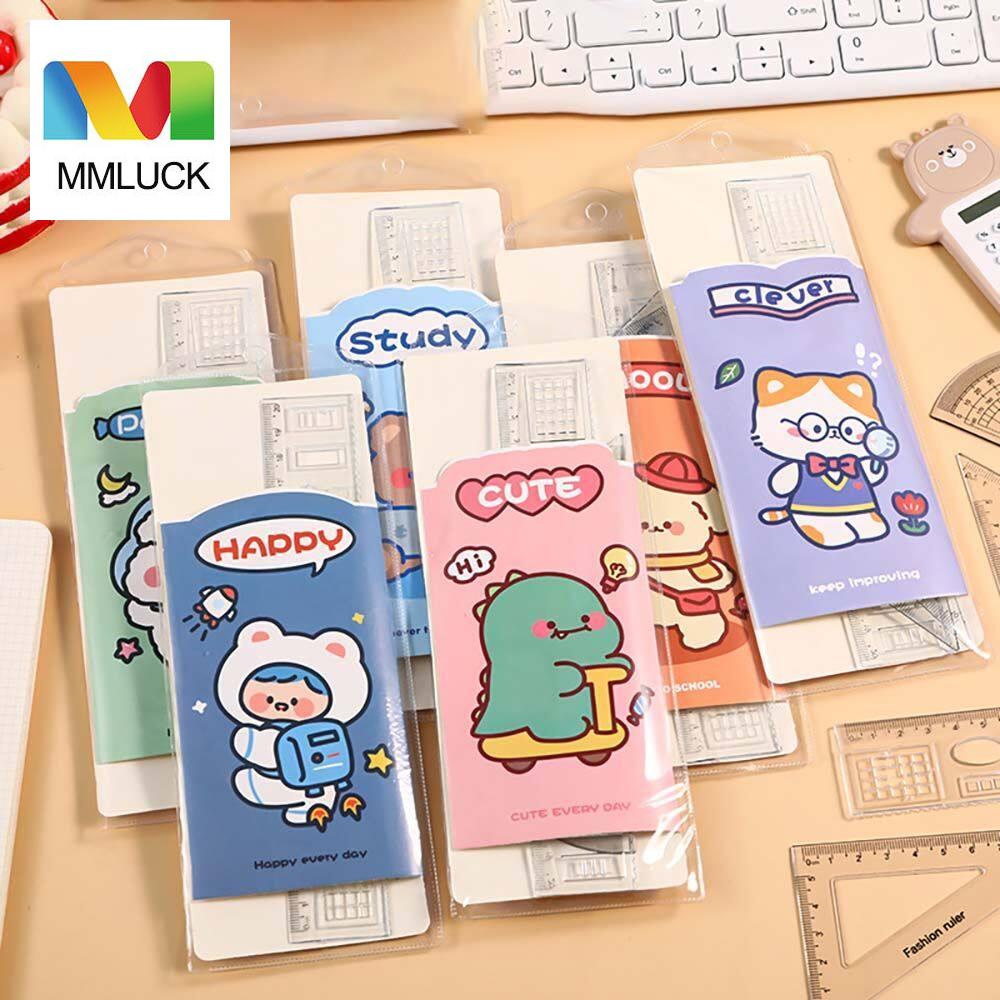 Thước kẻ học sinh mmluck văn phòng phẩm học tập soạn thảo trong suốt hoạt hình đồ dùng văn phòng trường học thước tam giác dụng cụ vẽ thước thẳng thước đo góc