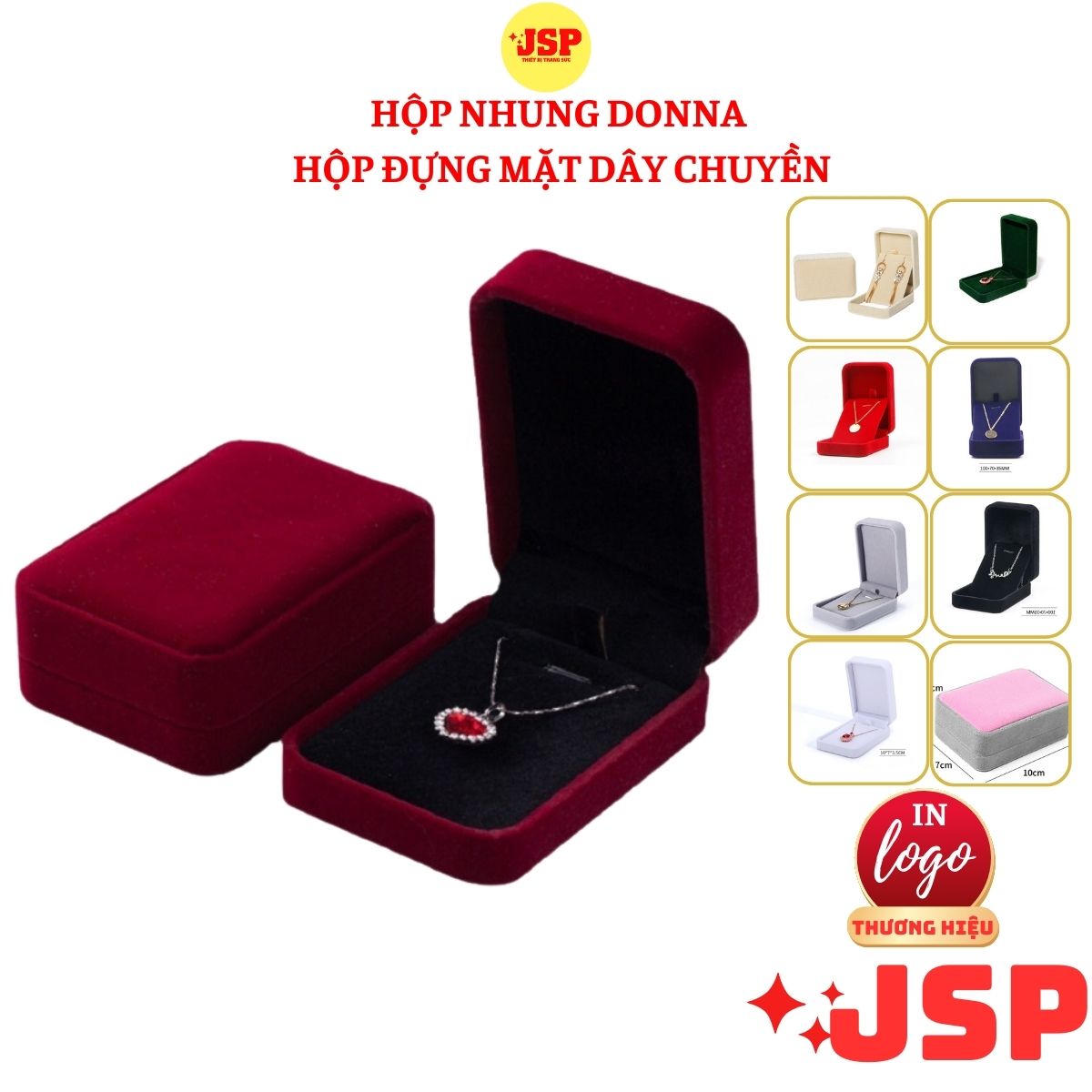 Freeship_Flash Sale_Hộp đựng dây chuyền chất liệu nỉ nhung nhiều màu hộp đựng trang sức JSP cao cấp.