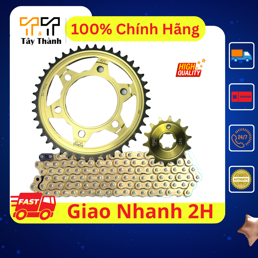 Nhông sên dĩa Tây Thành Exciter 150 nhong sen dia Exciter nsd Ex nhông xích ex- Tây Thành Shop chuyên phụ tùng xe máy.