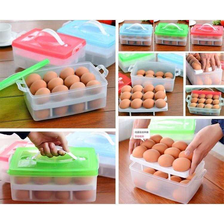 Hộp đựng trứng 2 tầng 24 quả, khay để trứng 24 quả tiện lợi