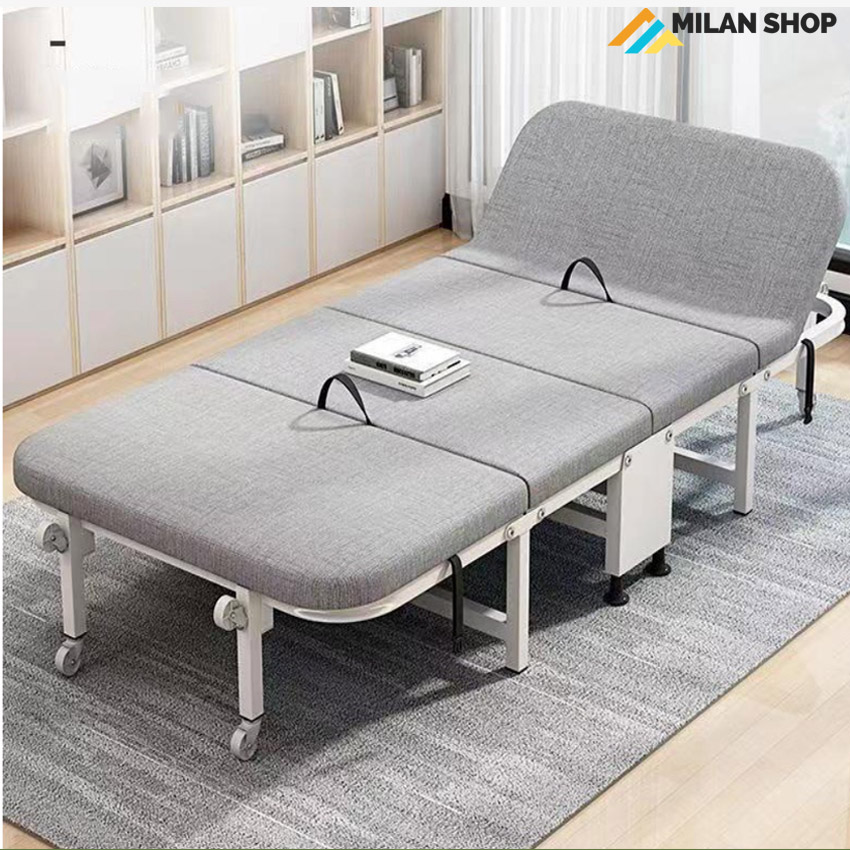 Giường nghỉ trưa văn phòng gấp gọn, Giường thông minh có bánh xe sinh viên bệnh viện đa năng khung thép 80x190cm