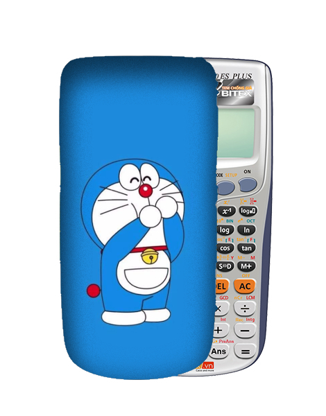 Miếng dán decal dán máy tính casio/vinacal in theo yêu cầu hình Doraemon