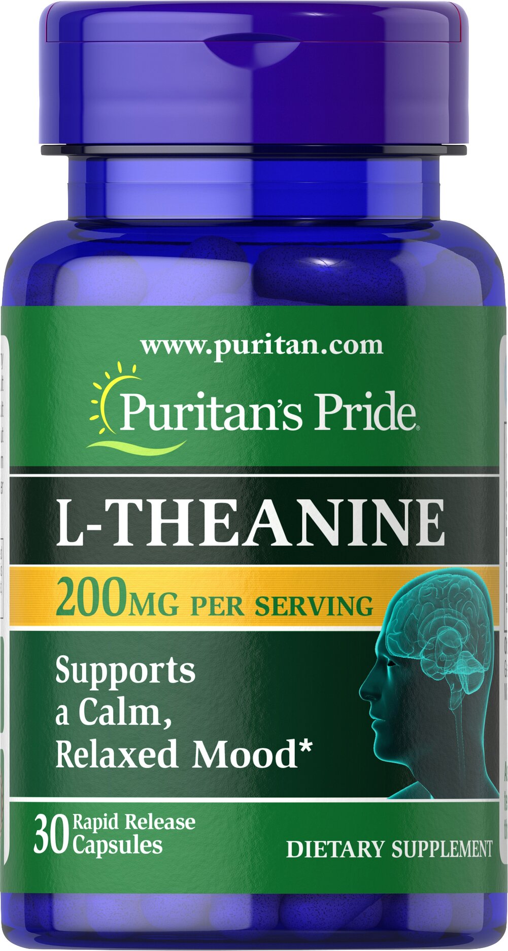 Sales 80% Viên uống giảm căng thẳng, cải thiện tinh thần (hsd 30/10/2023), tăng cường tập trung, tăng năng lượng L-theanine 200mg Puritan's Pride 30 viên