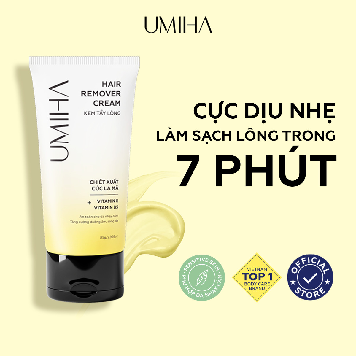 Combo triệt lông bikini vùng kín UMIHA - Thay cho Máy triệt lông khi triệt lông vùng kín với Mỡ trăn và Kem tẩy lông, wax lông