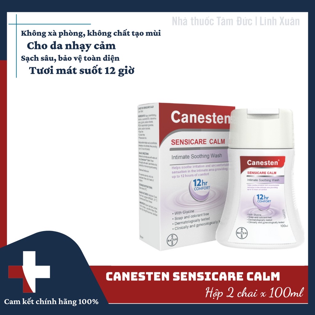 Nước rửa phụ khoa dịu nhẹ canesten sensicare calm