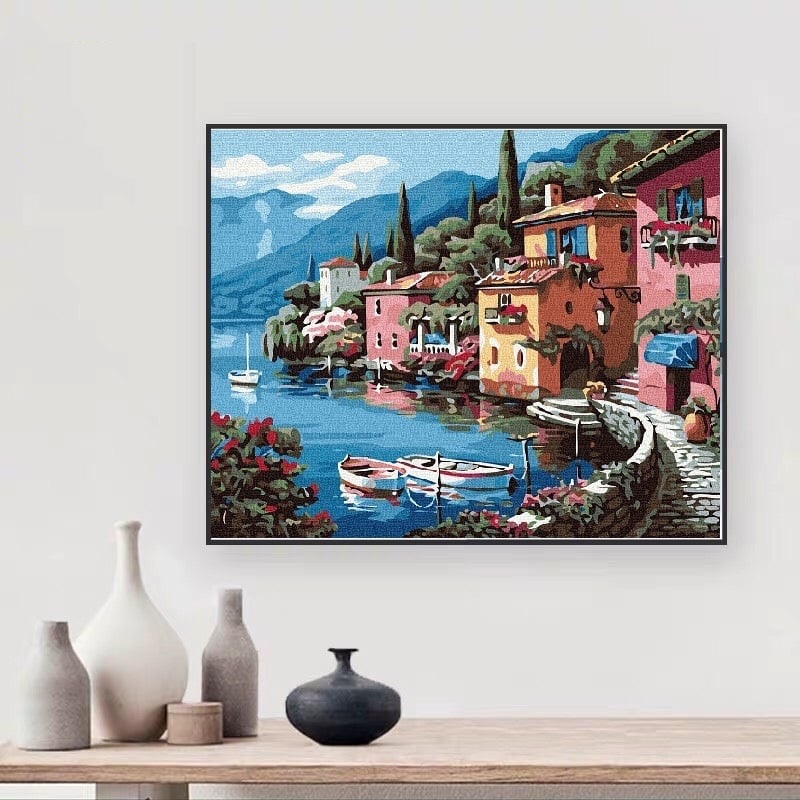 KHUNG 1.6 CM- Tranh sơn dầu số hóa rẻ,đẹp,TẶNG KHĂN,tranh tô màu theo số- ĐÃ CĂNG KHUNG 40x50,CÓ SƠN BÓNG-MÀU-CỌ-MÓCTREO