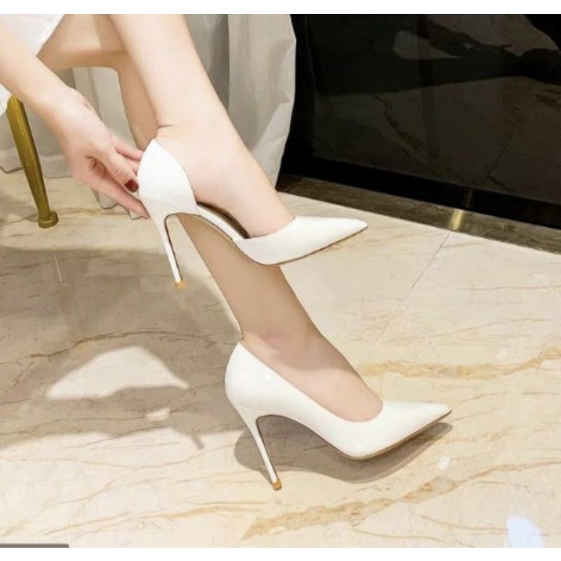 Giày dép hở eo 7p,9p, da bóng, mũi nhọn, gót đũa - hàng vnxk cao cấp - full size 34-40