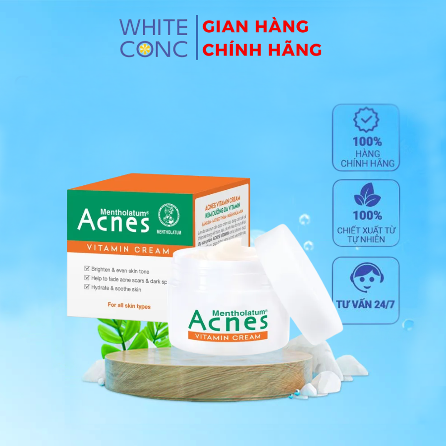 Kem dưỡng vitamin làm sáng da mờ sẹo thâm Acnes Vitamin Cream 50g