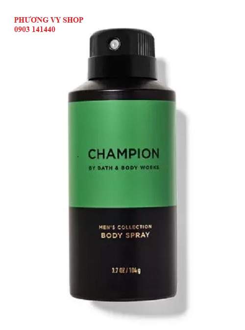 Xịt thơm khử mùi toàn thân hương nước hoa dành cho nam BBW CHAMPION
