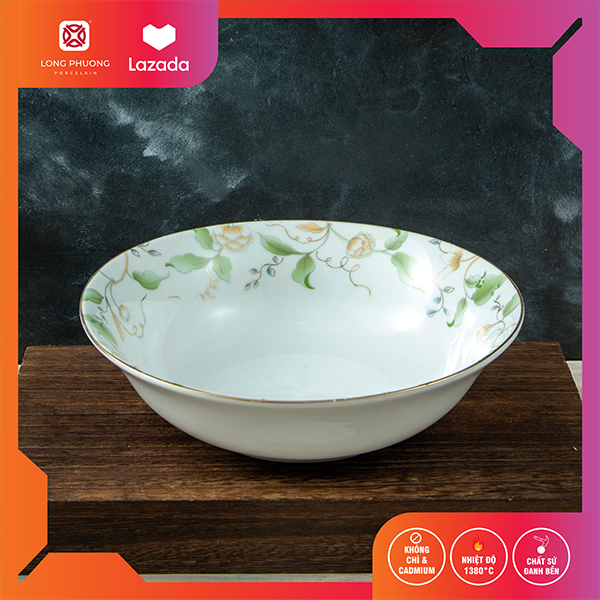 Tô sứ , tô canh sứ ,tô sứ ăn phở, bát đẹp, bát sứ, tô choãng sứ cao cấp Long Phương decor hoa ngọc diệp