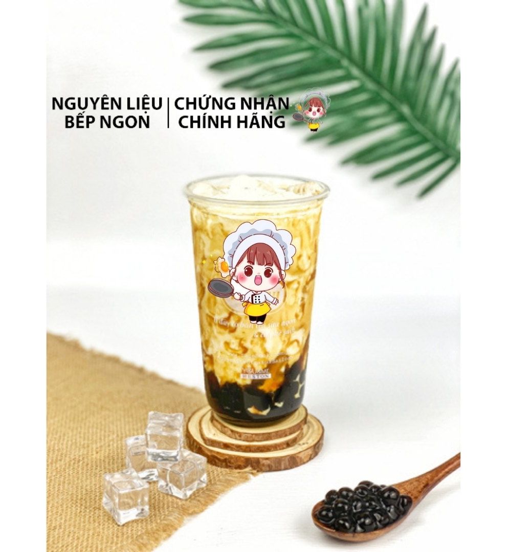 Set nguyên liệu trà sữa trân châu đường đen tự pha nấu được 42-45 ly - nguyên liệu bếp ngôn