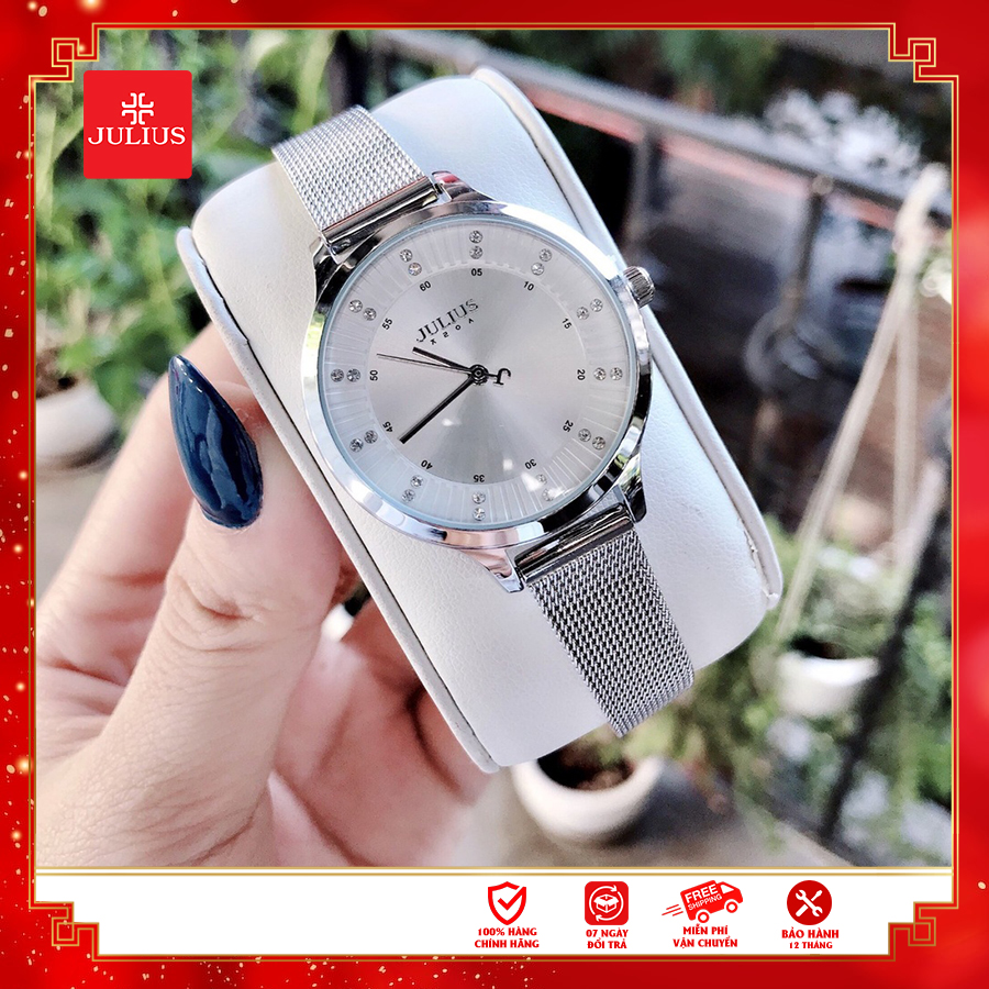 Đồng hồ nữ julius hàn quốc dây thép không gỉ ja-1058 chống nước