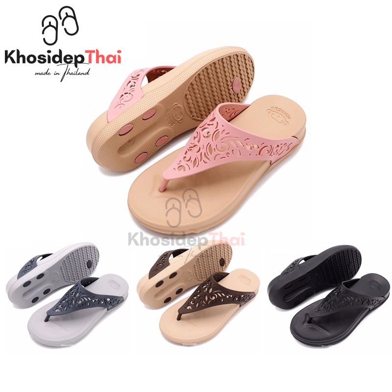 Dép thái lan nữ nhập khẩu quai xỏ ngón monobo đế cao 4cm - moniga 6
