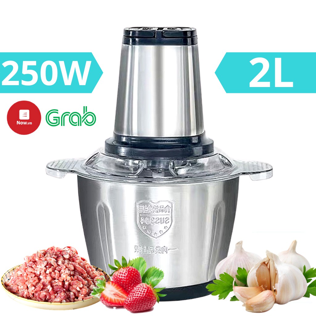 Máy xay thịt inox 304 2 lít 250w. máy xay thịt đa năng-dung tích 2 lít - công suất 250w lưỡi xay sắc bén cho khả năng nhồi và đảo thịt mạnhnút nhấn dễ thao tác-xay thịt cá và rau củ dễ dàng.