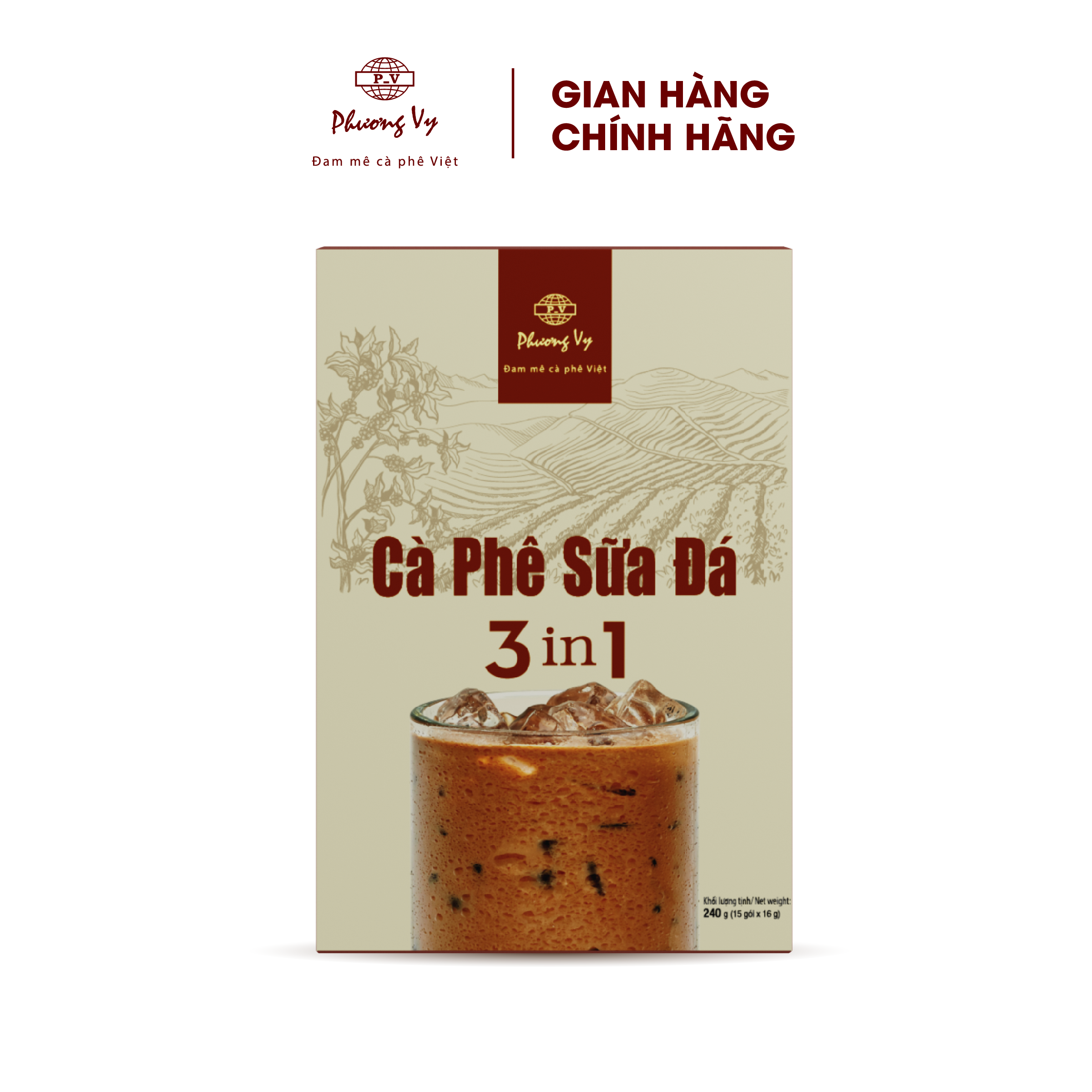 Cà phê hòa tan sữa đá 3in1 thơm ngon như pha phin truyền thống, vị béo ngọt từ sữa, đến từ Phương Vy Coffee