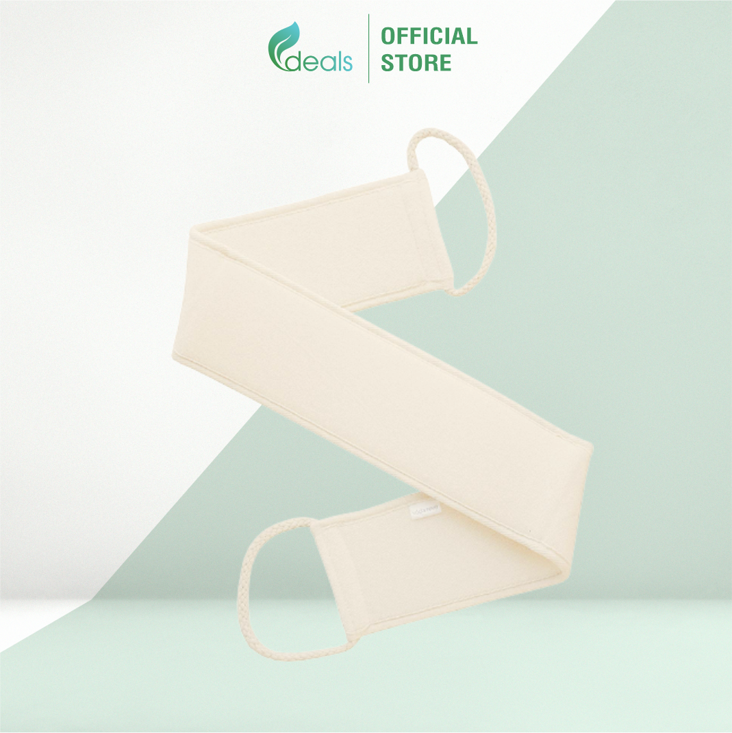 Dây tắm xơ mướp cao cấp ecodeals 100% xơ mướp hữu cơ diệt khuẩn - tẩy da chết, ngừa mụn lưng, massage siêu đã