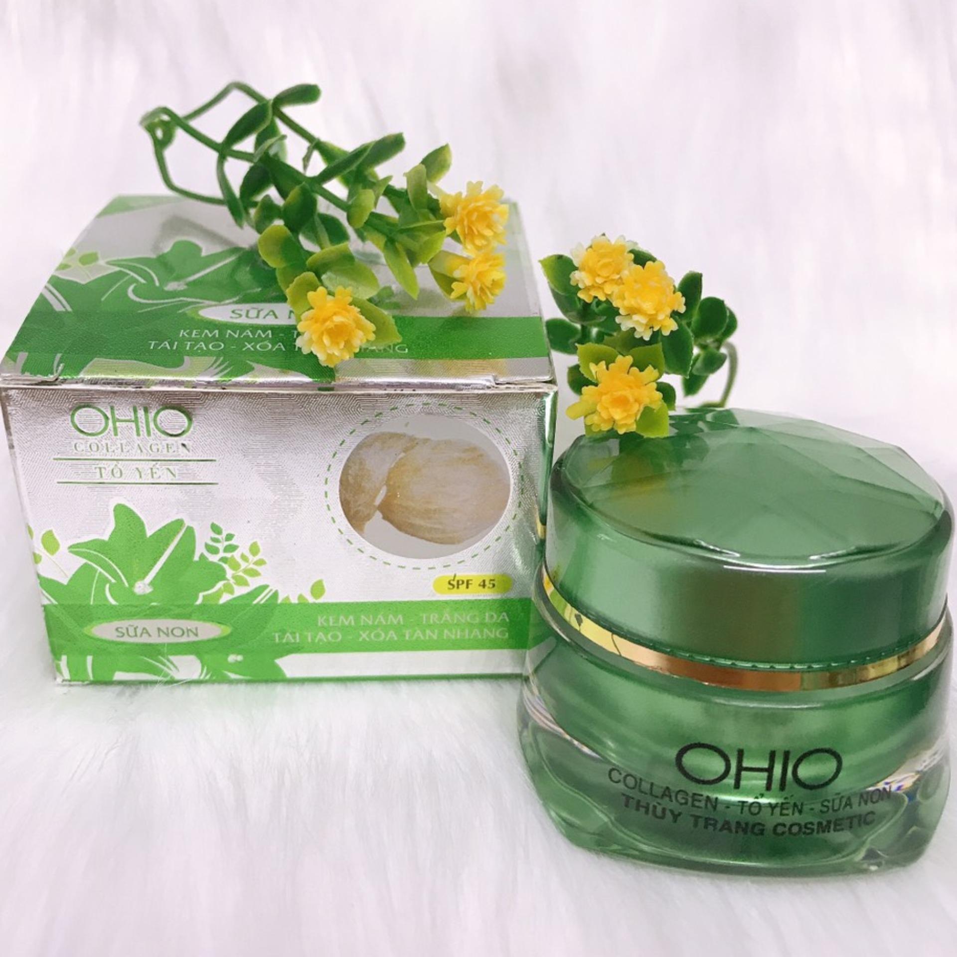 Kem Nám, Trắng da, Tái tạo, Xóa tàn nhang dưỡng chất Collagen và Tổ Yến OHIO (18g)